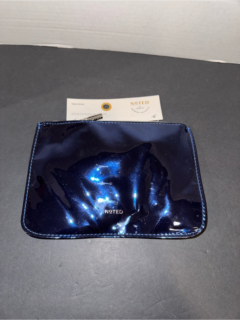 Shiny Navy Blue Pouch
